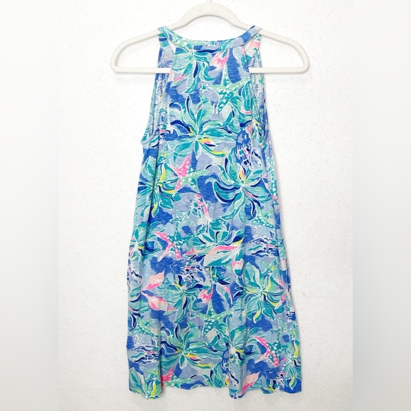Lilly Pulitzer Shay Ruffle V-Neck Dress Celestial Seas Size Small - Picture 3 of 7